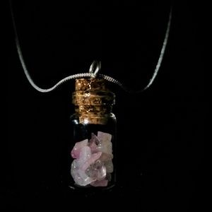 Rose Quartz Chakra Pendant 925 Silver Necklace